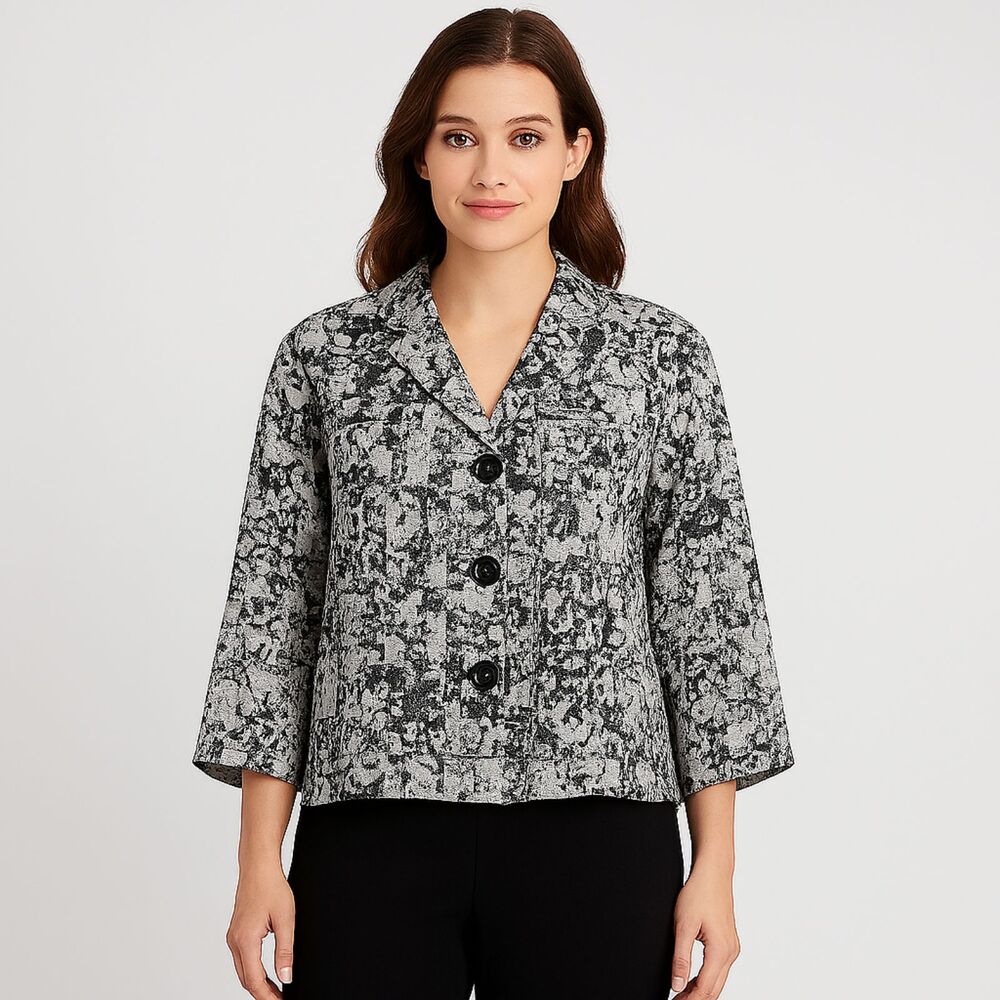 Habitat 100% Linen Button Down Shirt Womens Size L Art to Wear Boxy Lagenlook